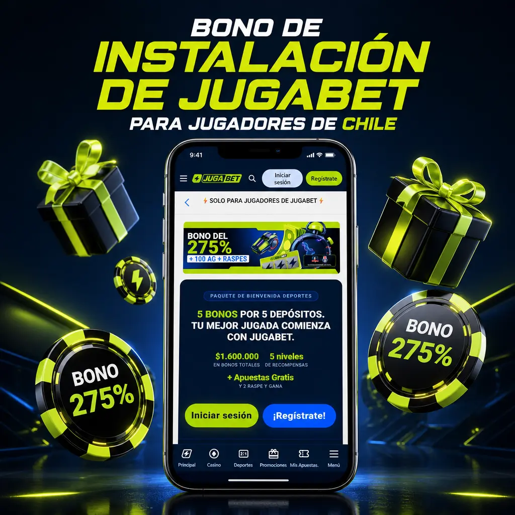 Bono de instalación de Jugabet: 20% del primer depósito hasta CLP 100.000 para jugadores de Chile.