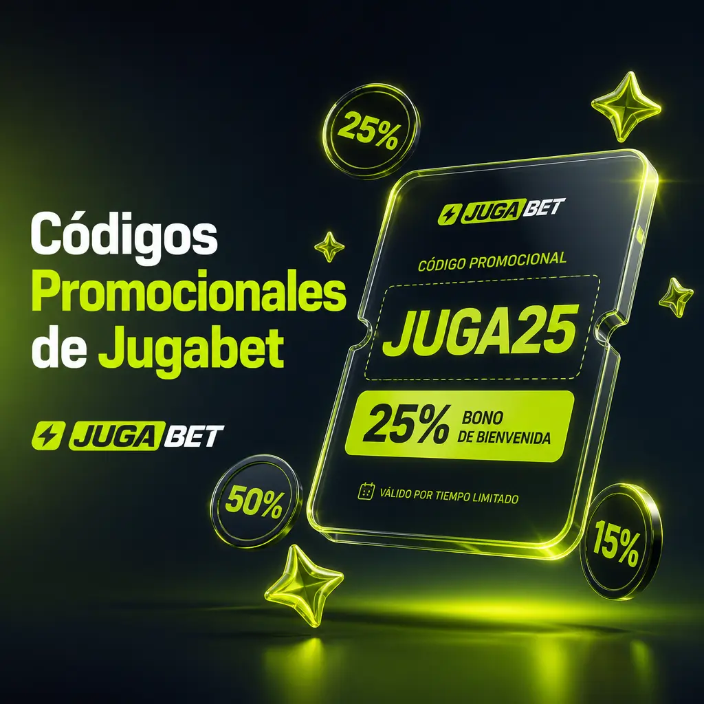 Códigos promocionales de Jugabet: bono de bienvenida del 20% y promociones con código en la sección Promociones de tu cuenta.
