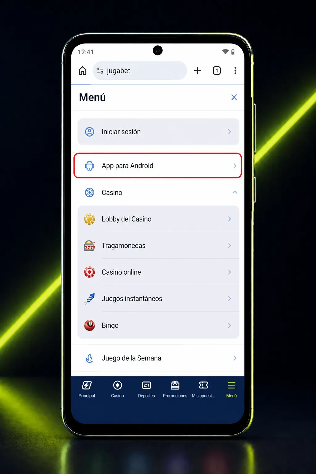 Guía paso a paso para descargar e instalar el APK de Jugabet en Android desde el sitio oficial en Chile.