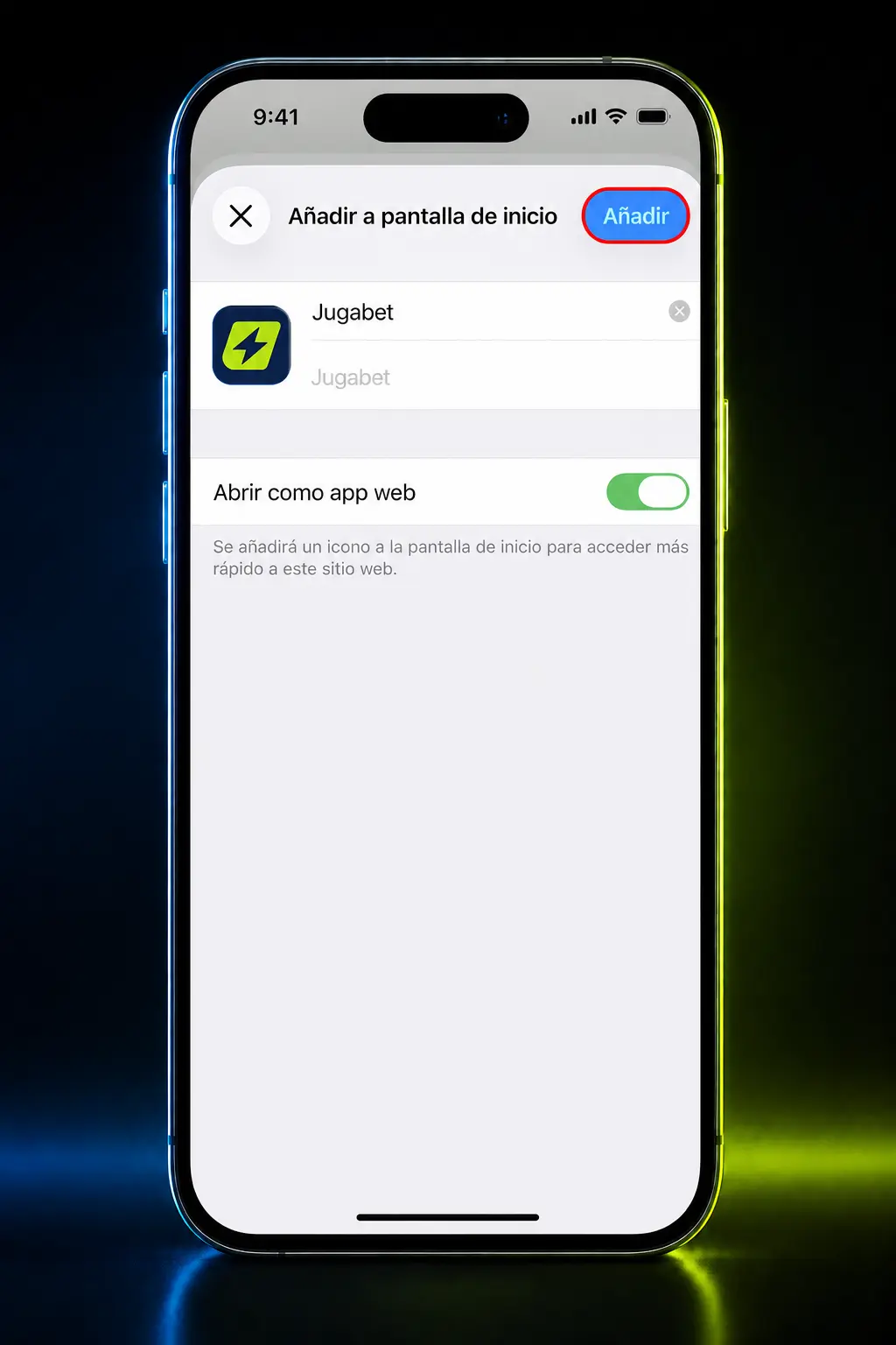Pasos para descargar e instalar la app de Jugabet en iOS usando Safari, desde ingresar al sitio hasta iniciar sesión.