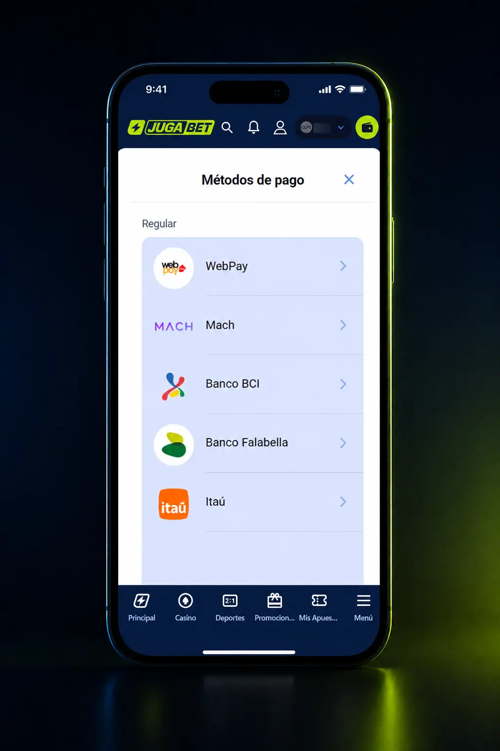 Pasos para realizar una apuesta deportiva en Jugabet desde el boleto de apuestas en pesos chilenos (CLP)