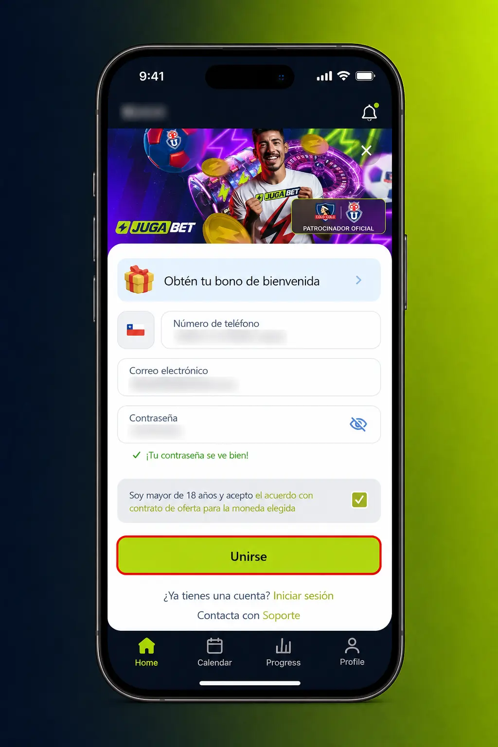 Pasos para registrarse en Jugabet y activar el bono de bienvenida en Chile