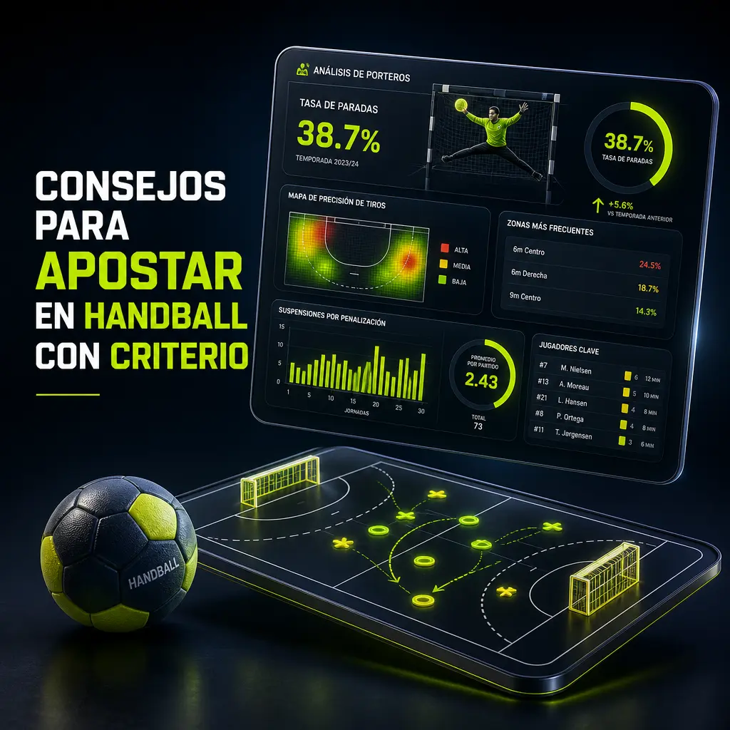 Estadísticas clave de handball: atajadas, contragolpes y exclusiones para apostar con criterio y gestión del riesgo.