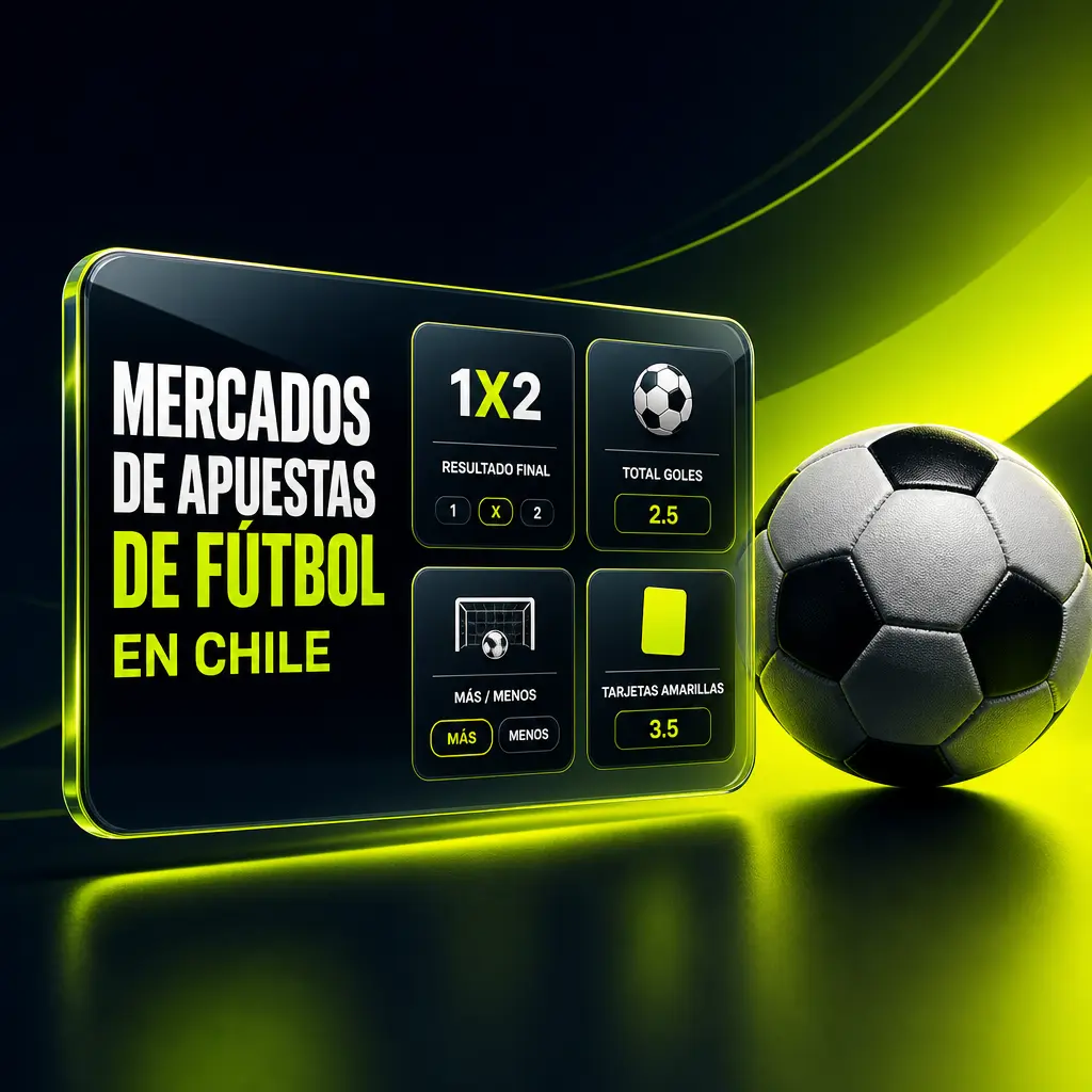 Mercados de apuestas de fútbol en Jugabet Chile: 1X2, over/under, hándicap asiático, córners y tarjetas.