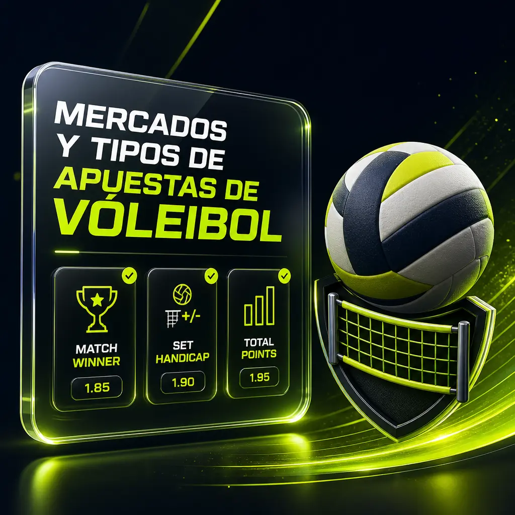 Mercados de apuestas de vóleibol en Jugabet: ganador del partido, hándicap de sets, total de puntos y marcador exacto.