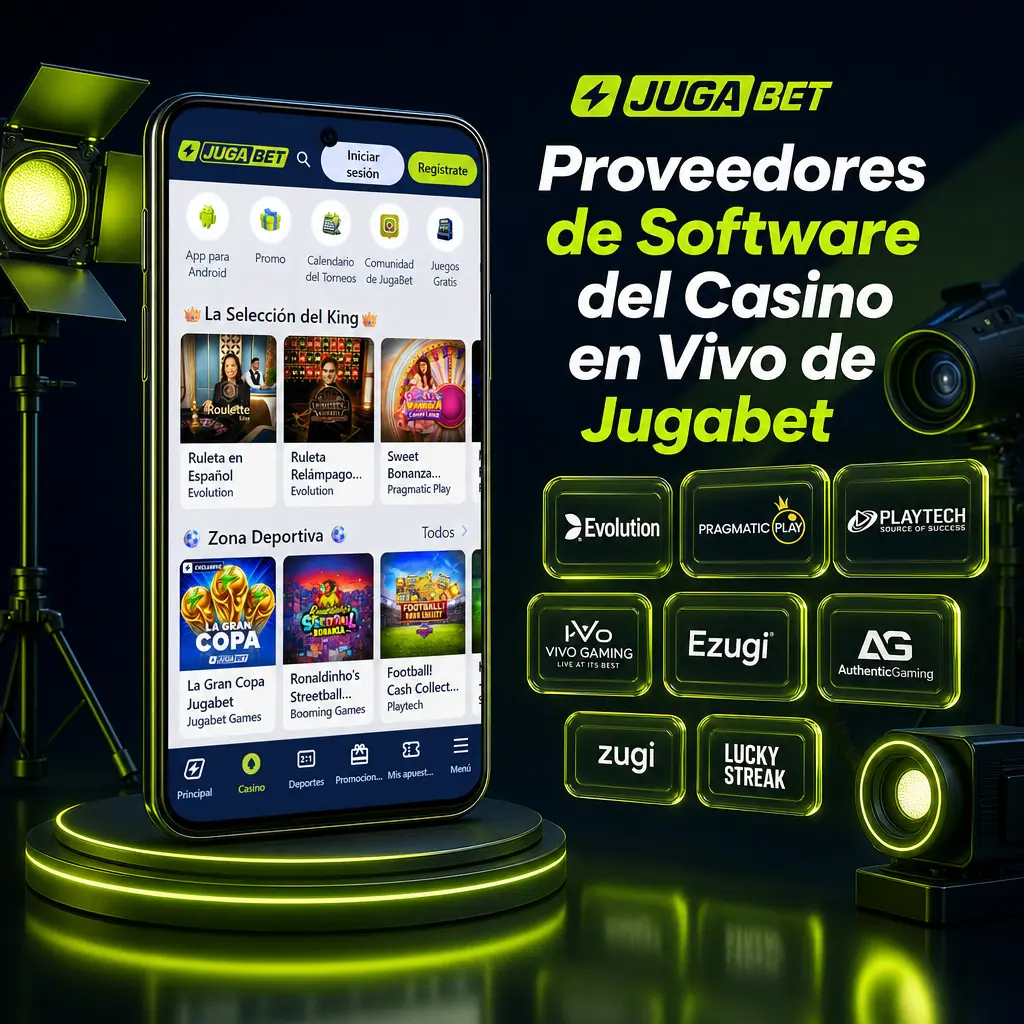 Proveedores de software del casino en vivo de Jugabet: Evolution, Pragmatic Play Live, Authentic Gaming, Vivo Gaming, Winfinity y TVBet.