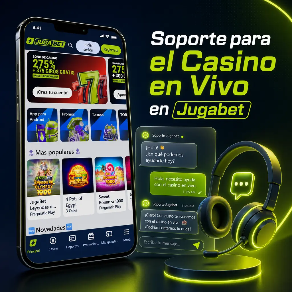 Soporte 24/7 para Casino en Vivo Jugabet: chat, correo, WhatsApp y redes sociales para dudas sobre mesas, depósitos y retiros.