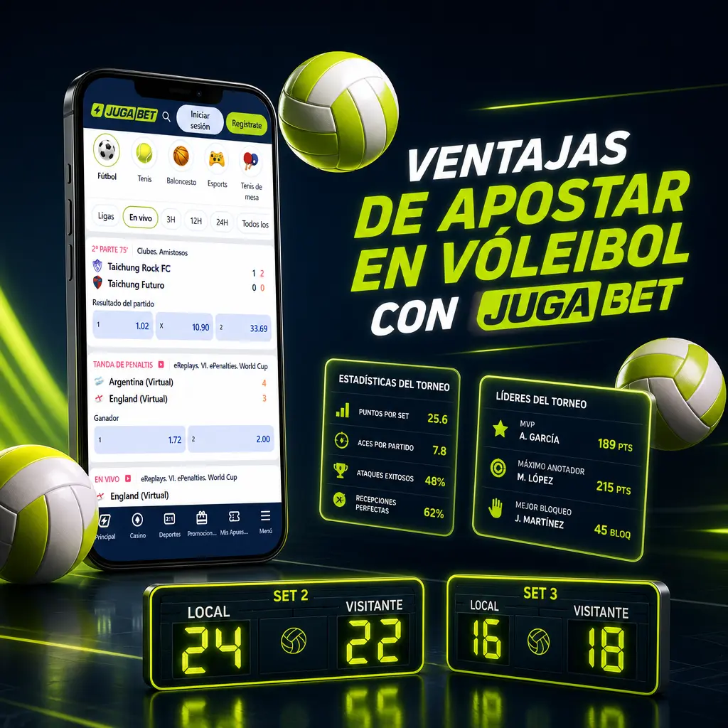 Ventajas de apostar en vóleibol con Jugabet: cuotas competitivas, retiros rápidos y mercados como hándicap de sets y totales exactos.